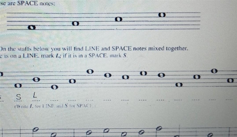 DIRECTIONS: On the staffs below you will find LINE and SPACE notes mixed together-example-1