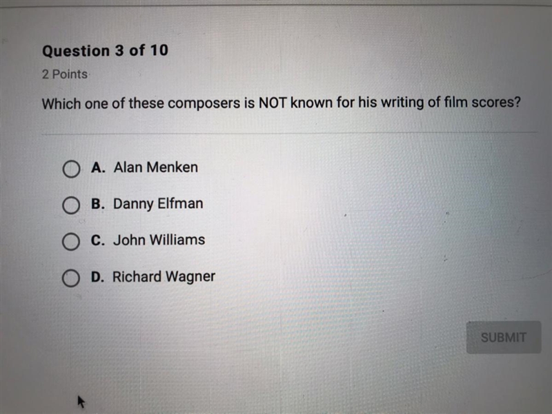 Which one of these composers is NOT known for his writing of film scores?-example-1