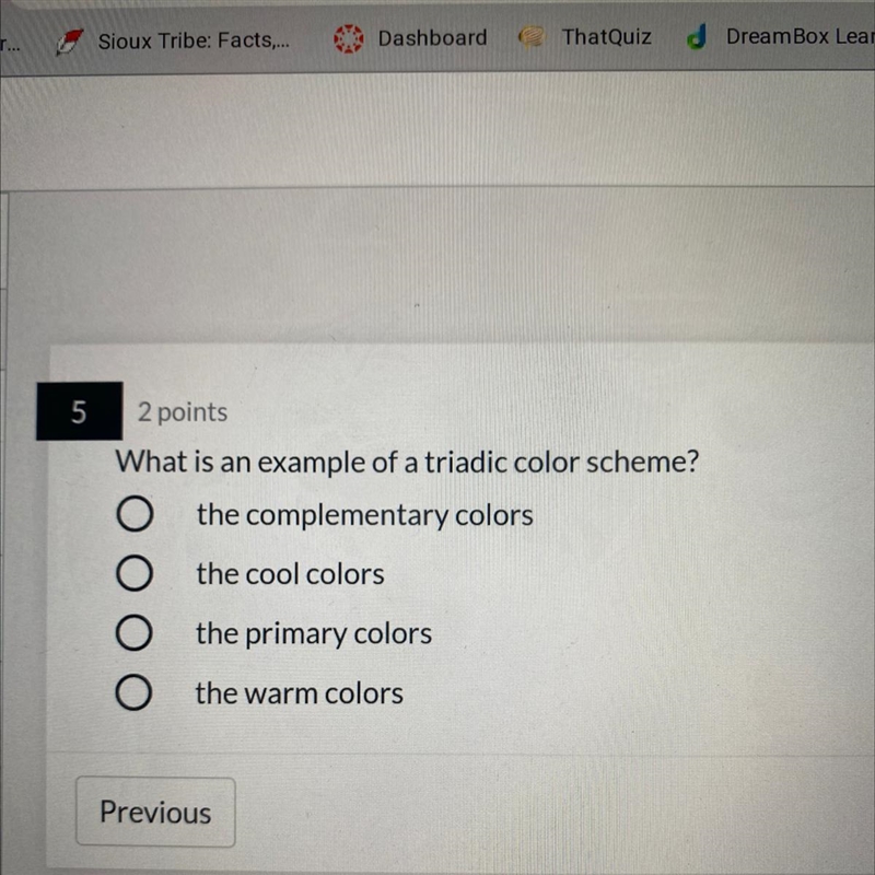 ￼What is an example of a triadic color scheme?-example-1