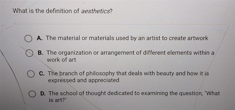 What is the definition of aesthetics​-example-1