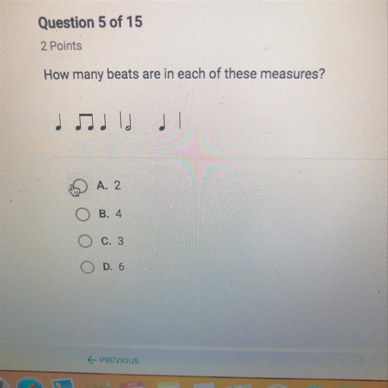 How many beats are in each of these measures?-example-1