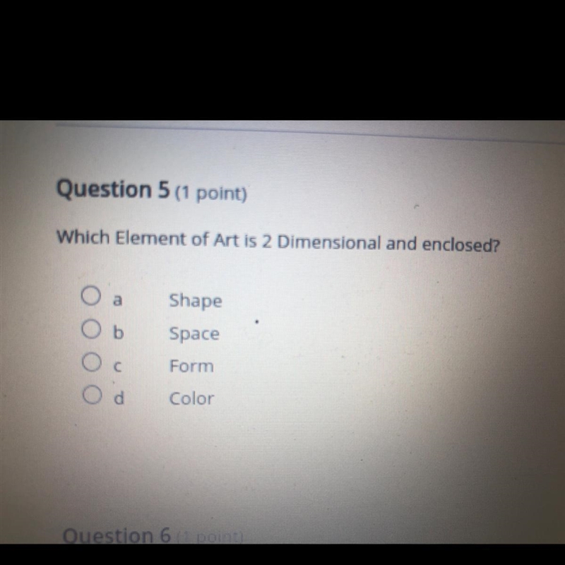 Which Element of Art is 2 Dimensional and enclosed?-example-1