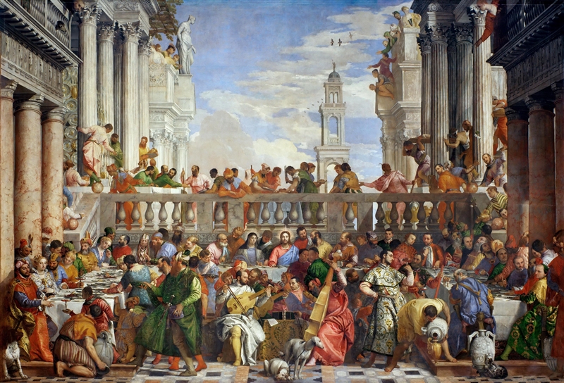 What elements or principles of art does Paolo Veronese use in this painting?-example-1