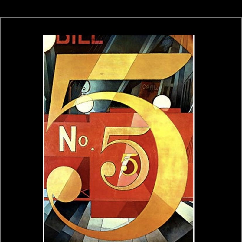 Charles Demuth painted the famous image below, "I Saw The Figure 5 in Gold&quot-example-1