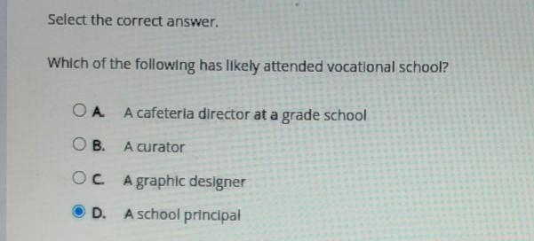 Which of the following has likely attended vocational schools​-example-1