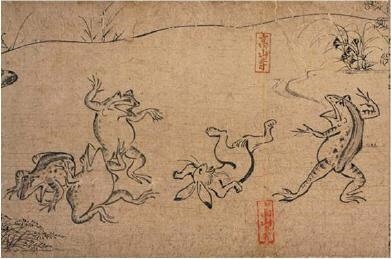 Look at the two pictures below. Name each piece of art and the style of Japanese art-example-1