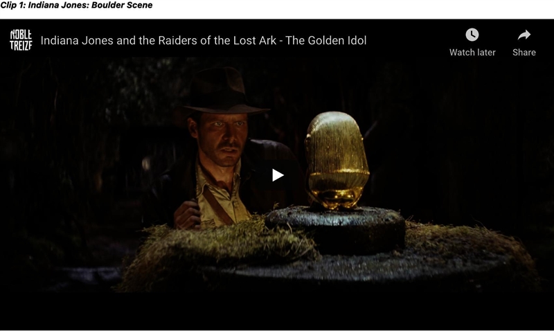 INDIANA JONES BOULDER SCENE Write a 300 word (approximately) report on how the composer-example-1