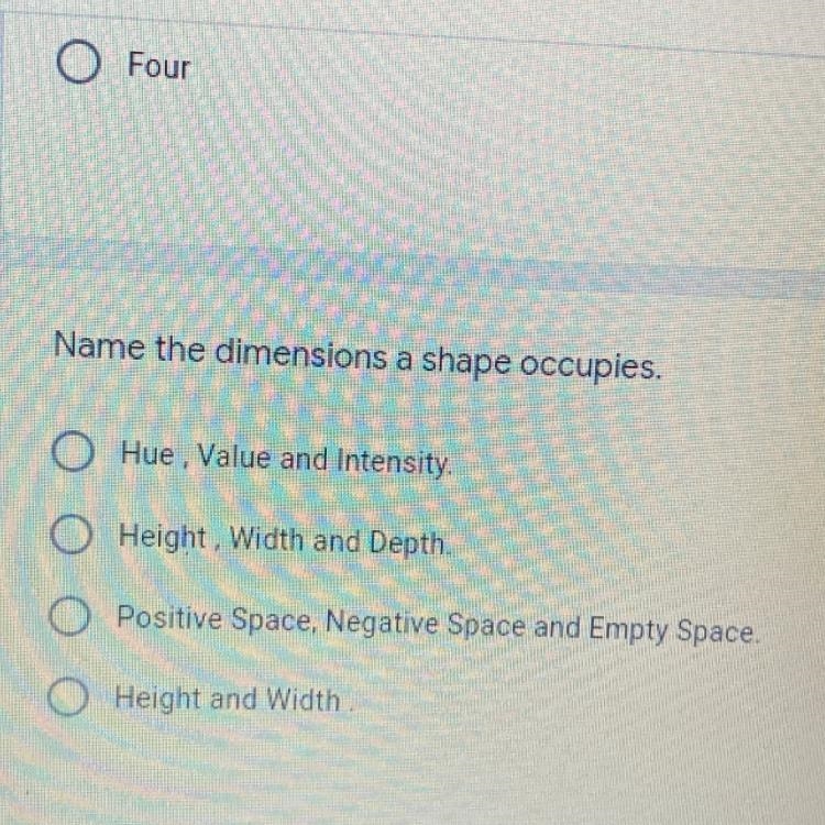 Name the dimensions a shape occupies.-example-1