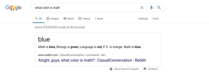 Okay Math is blue it is the /very first thing/ that comes up! So looking at my evidence-example-1