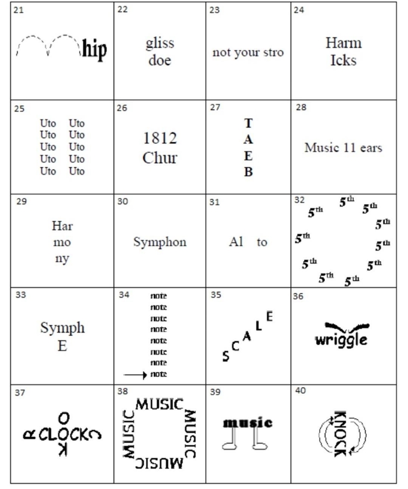 MUSIC THEORY PUZZLE (PART TWO) please answer all of them if possible :)​-example-1