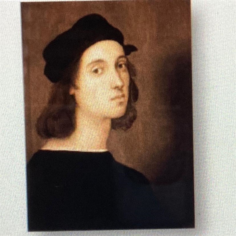 Whose self portrait is seen below? a. Raphael b. Michelangelo C. Leonardo da Vinci-example-1