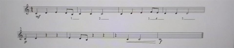 A. Write letter names underneath each note in the blanks provided. b. How many measures-example-1