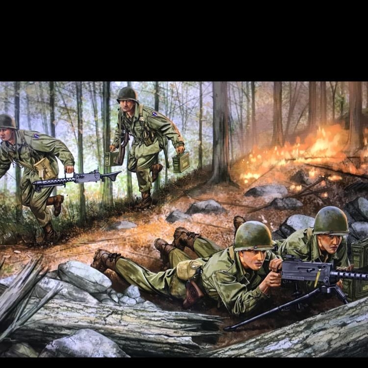 Can someone make a picture of a eagle,forest,and a soldier please-example-1