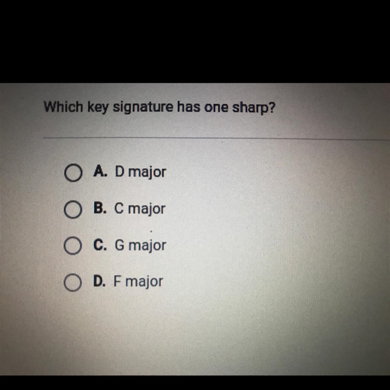 Which key signature has one sharp?-example-1