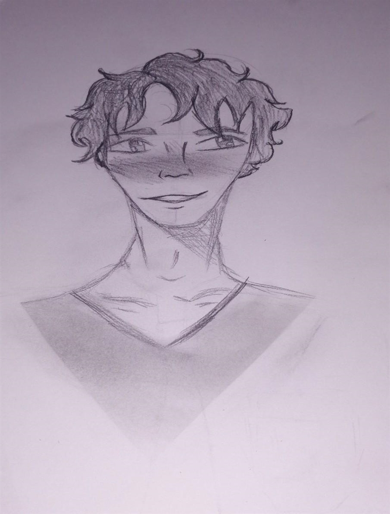 Quick sketch Portrait thing for art class what do you think does it look alright?​-example-1