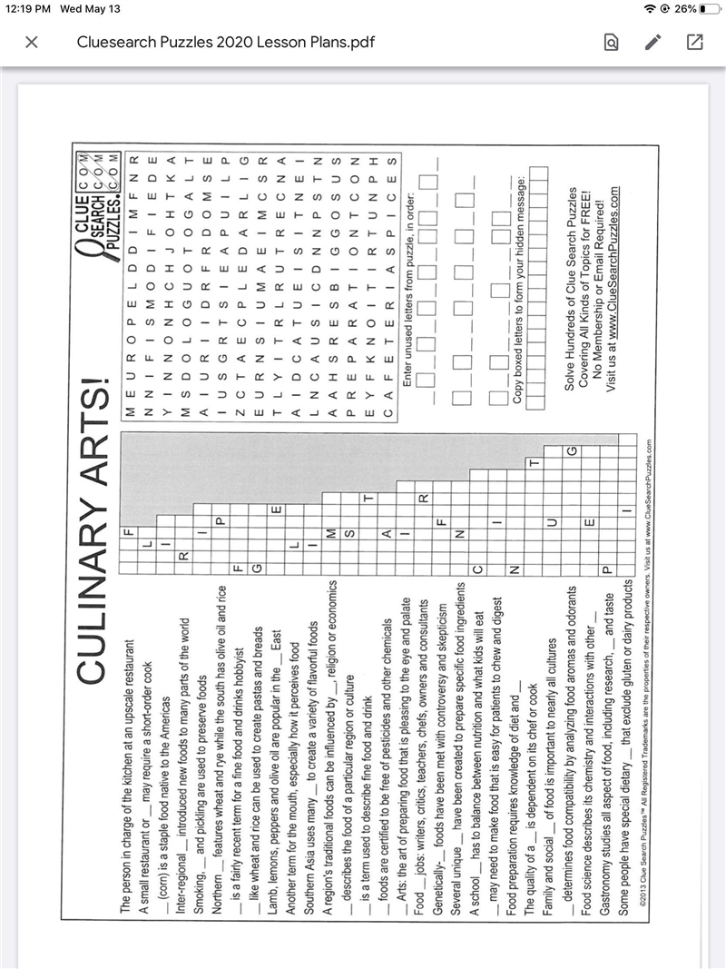 Can someone help me with this culinary arts puzzle thing !! It’s due today-example-1