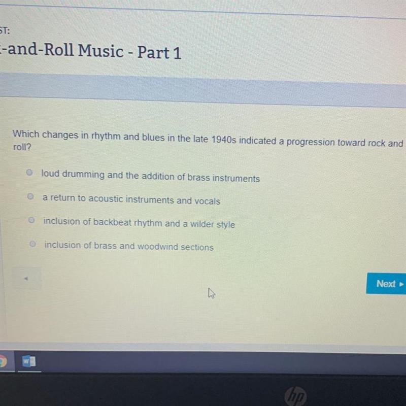 Which changes in rhythm and blues in the late 1940s Indicated a program toward rock-example-1