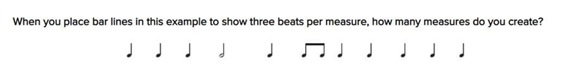 When you place bar lines in this example to show three beats per measure, how many-example-1