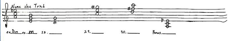 Name the triads on the photo ... 28. 29. 30. Bonus.-example-1