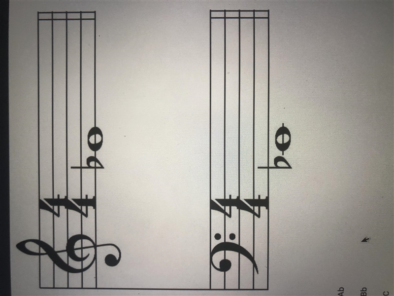 Identify the note by selecting the note name below: -Ab -Bb -C -D -Eb -F -G-example-1