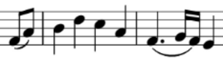 Identify the range of the given melody in half steps.-example-1