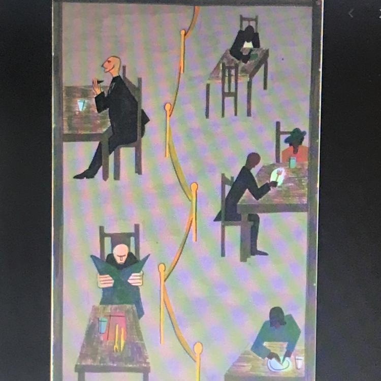 How does jacob Lawrence create the experience of segregation in this artwork using-example-1