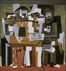 Describe what you see in Picasso’s painting “The Three Musicians.” Do you see the-example-1