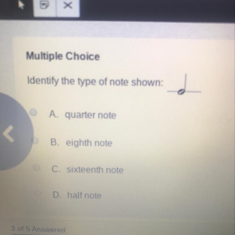 Identify the type of note shown:-example-1