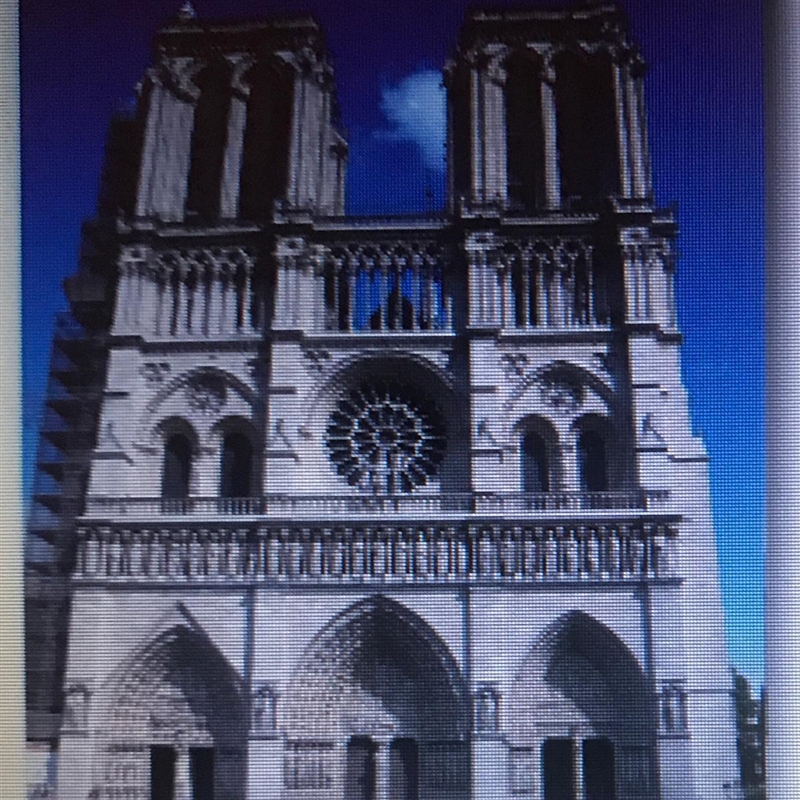 What is pictured above? a Abbey Church of Saint-Denis b. The Cathedral of Notre Dame-example-1