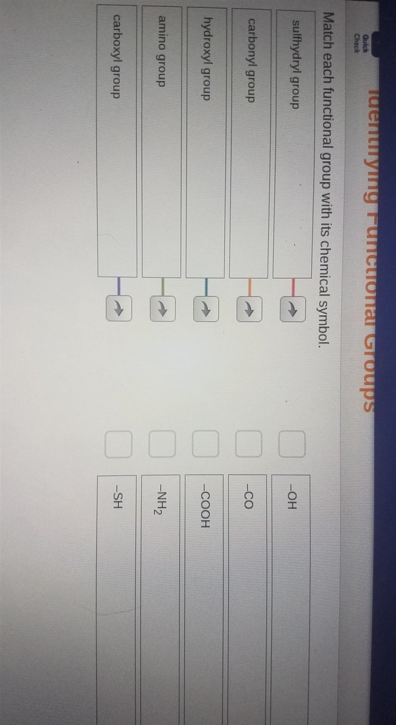 Match each functional group with it's chemical symbol​-example-1