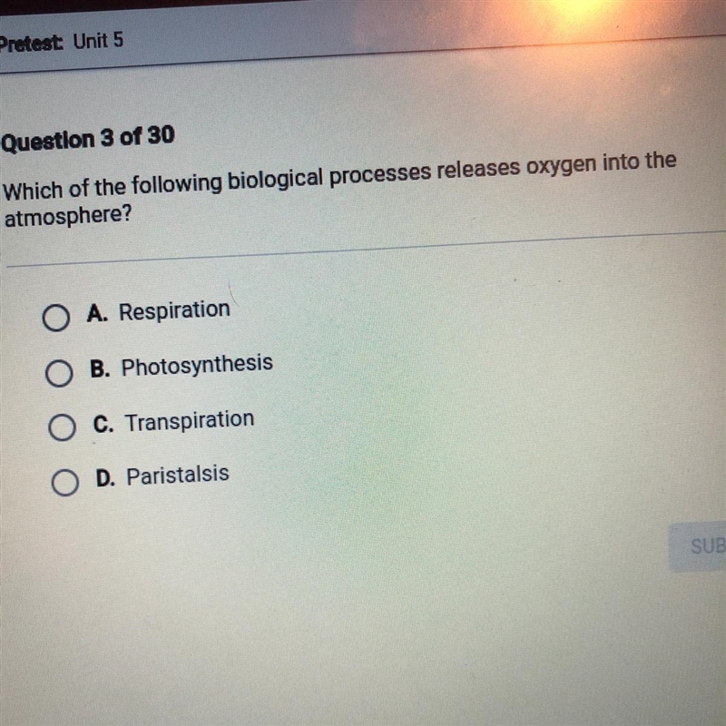 Which of the following biological processes releases oxygen into the atmosphere?-example-1