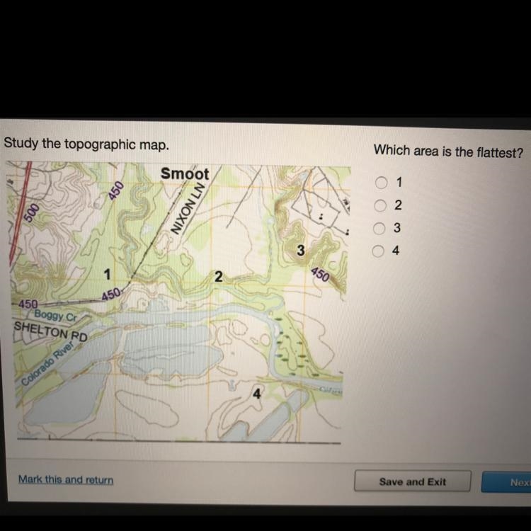 Which area is the flattest-example-1