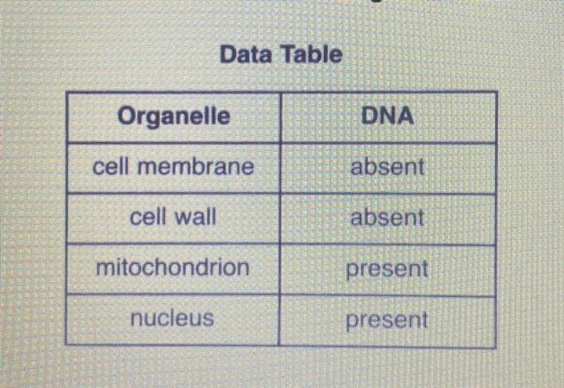 (20points) The data table below shows the presence or absence of DNA in four different-example-1