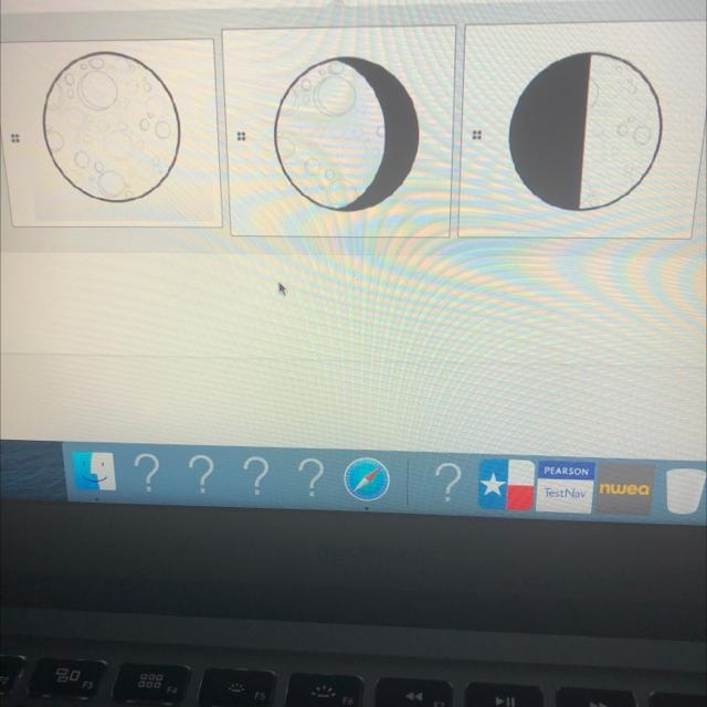 What moon phase is seen from Earth when the moon is nearest the sun? Answers are above-example-1