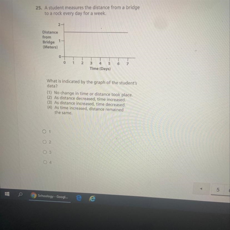 25. A student measures the distance from a bridge to a rock every day for a week 2- Distance-example-1