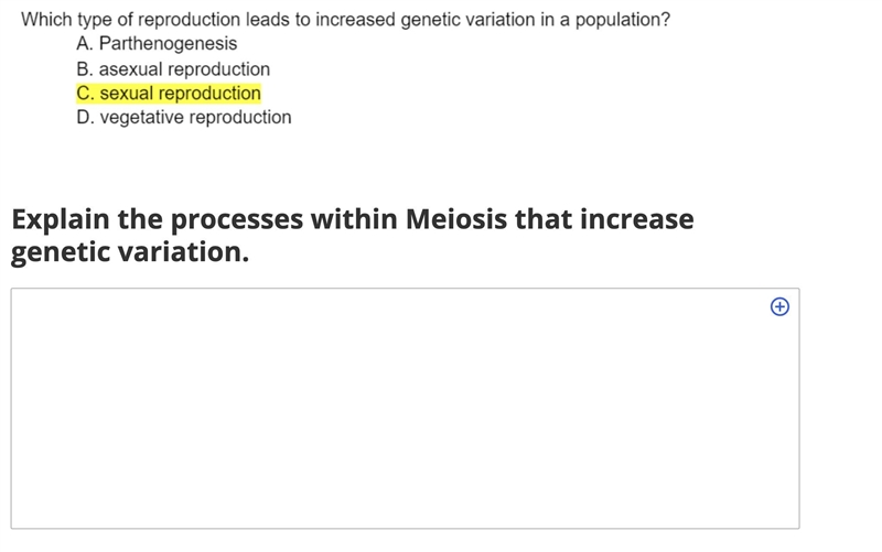 Explain the processes within Meiosis that increase genetic variation.-example-1