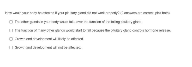 How would your body be affected if your pituitary gland did not work properly-example-1