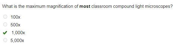 What is the maximum magnification of most classroom compound light microscopes? O-example-1