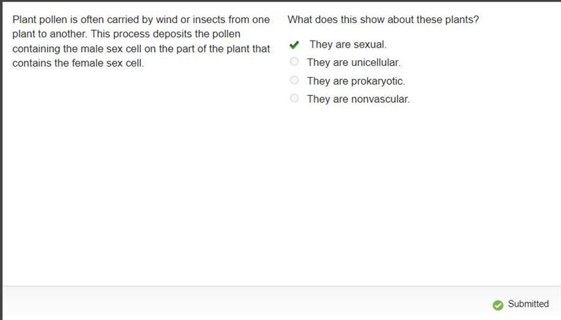 What does this show about these plants? Plant pollen is often carried by wind or insects-example-1