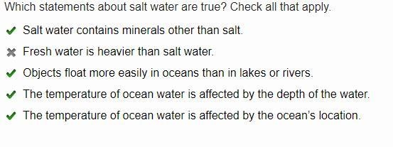 Which statements about salt water are true? Check all that apply. Salt water contains-example-1