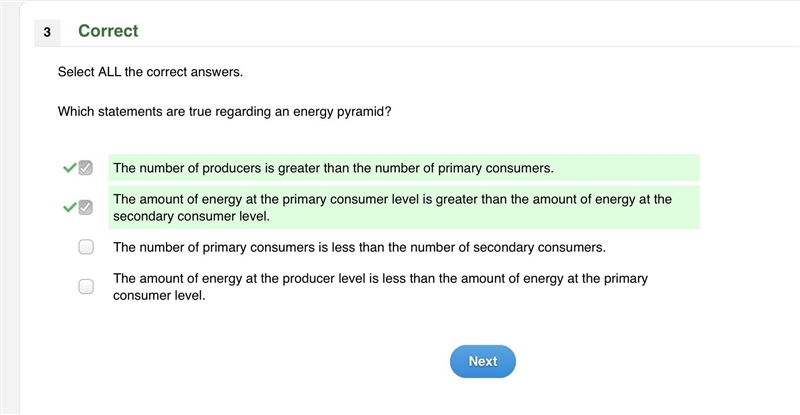 Select ALL the correct answers. Which statements are true regarding an energy pyramid-example-1