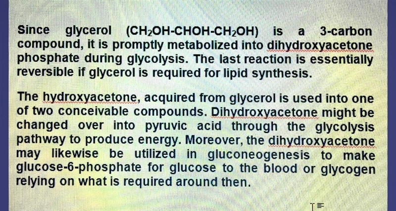 What happens to the glycerol backbone when it reaches the tissue for energy production-example-1