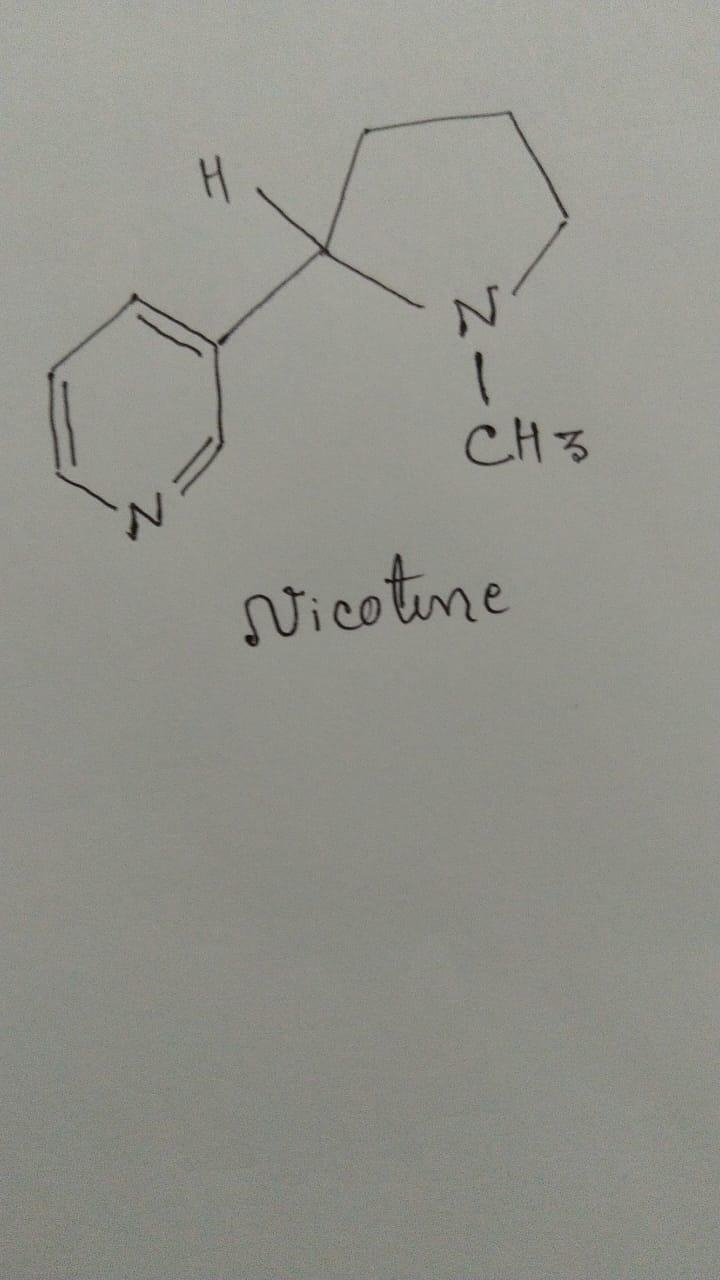 Nicotine is a diamino compound isolated from dried tobacco leaves. Nicotine has two-example-1