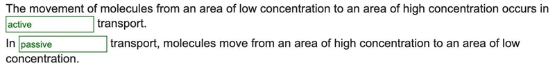 The movement of molecules from an area of low concentration to an area of high concentration-example-1