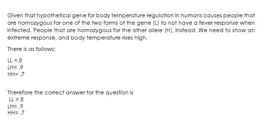 A hypothetical gene for body temperature regulation in humanscauses people that are-example-1