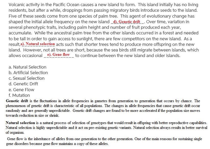 Agents of Evolutionary Change Read the following passage about the evolutionary history-example-1