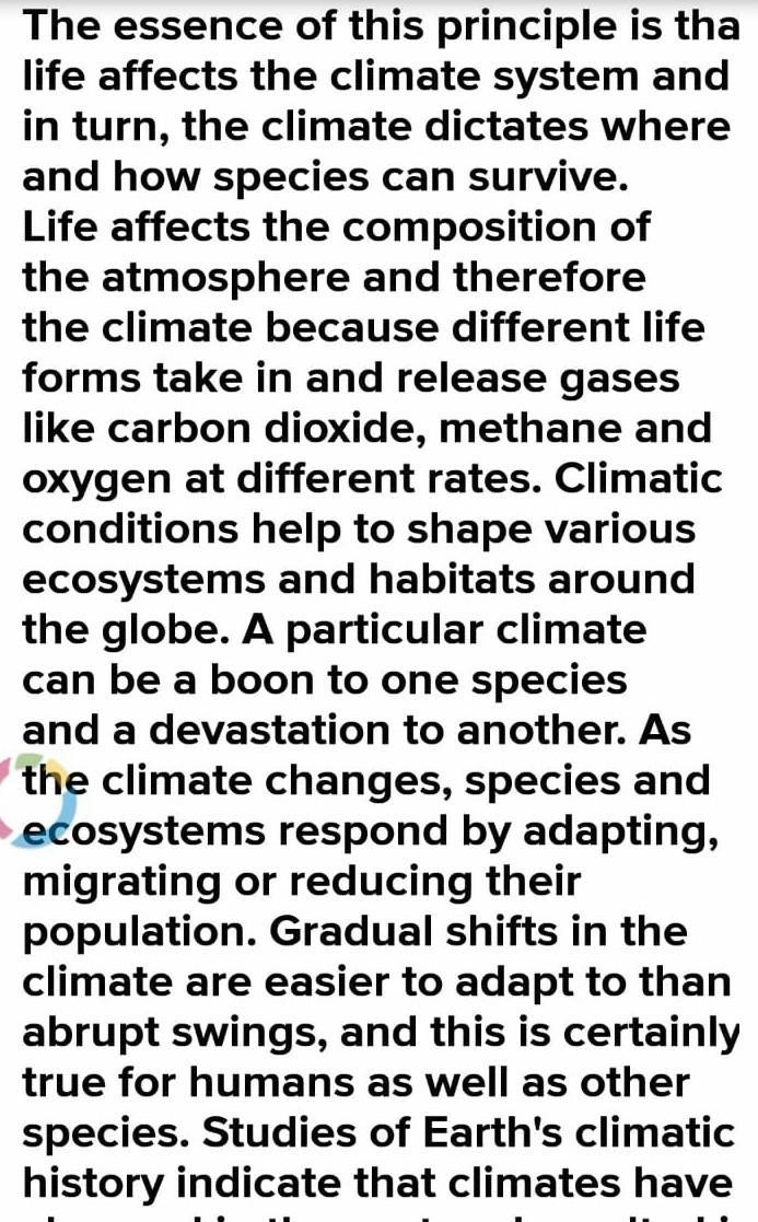 Explain how changes in Earth's systems affect the growth of life on earth-example-1