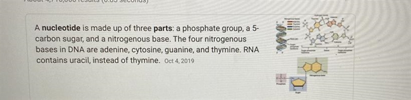 Use the drop-down menus to label the parts of a nucleotide-example-1