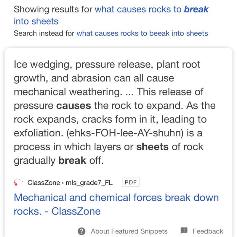 Which type of physical weathering causes intrusive igneous rocks to break into massive-example-1