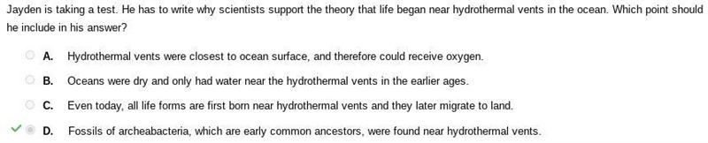 Select the correct answer. Jayden is taking a test. He has to write why scientists-example-1